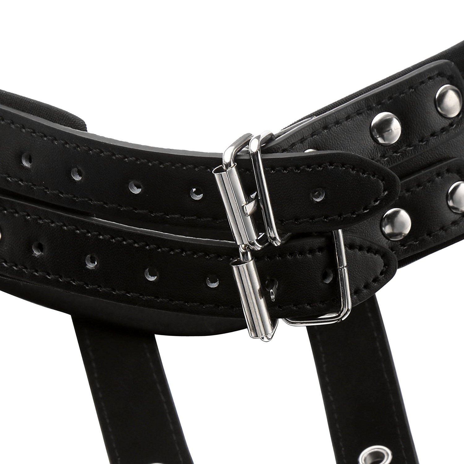 Greenpinecone Damen Harness Geschirr Kunstleder Body Unterbrust Korsett Halsband, Fetisch