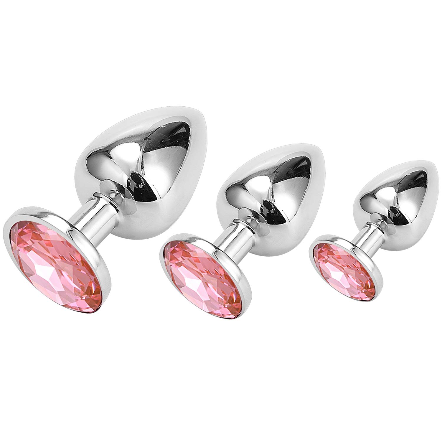 Greenpinecone Klein Medium Groß Metall Analplug Set Buttplug Anal Butt Plug mit Kristall Diamant