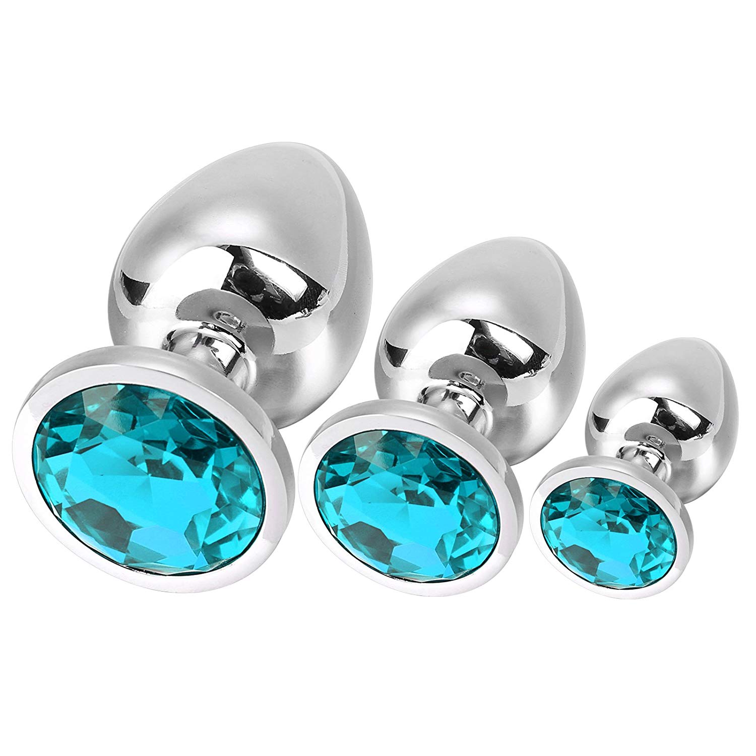 Greenpinecone Klein Medium Groß Metall Analplug Set Buttplug Anal Butt Plug mit Kristall Diamant