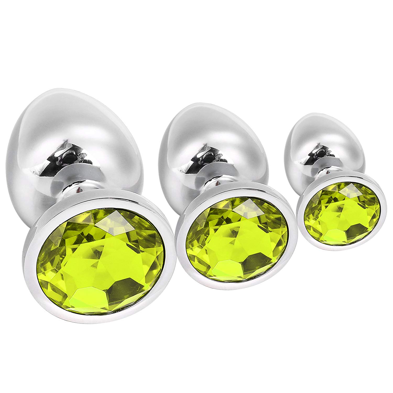 Greenpinecone Klein Medium Groß Metall Analplug Set Buttplug Anal Butt Plug mit Kristall Diamant