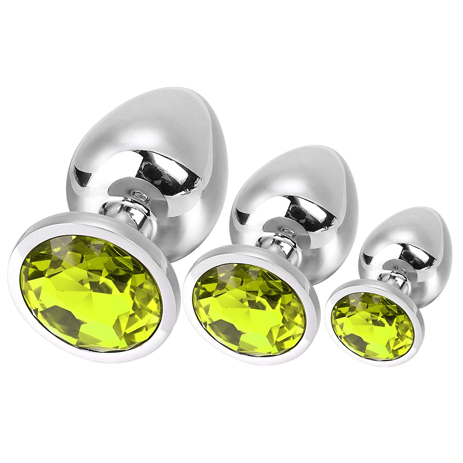 Greenpinecone Klein Medium Groß Metall Analplug Set Buttplug Anal Butt Plug mit Kristall Diamant