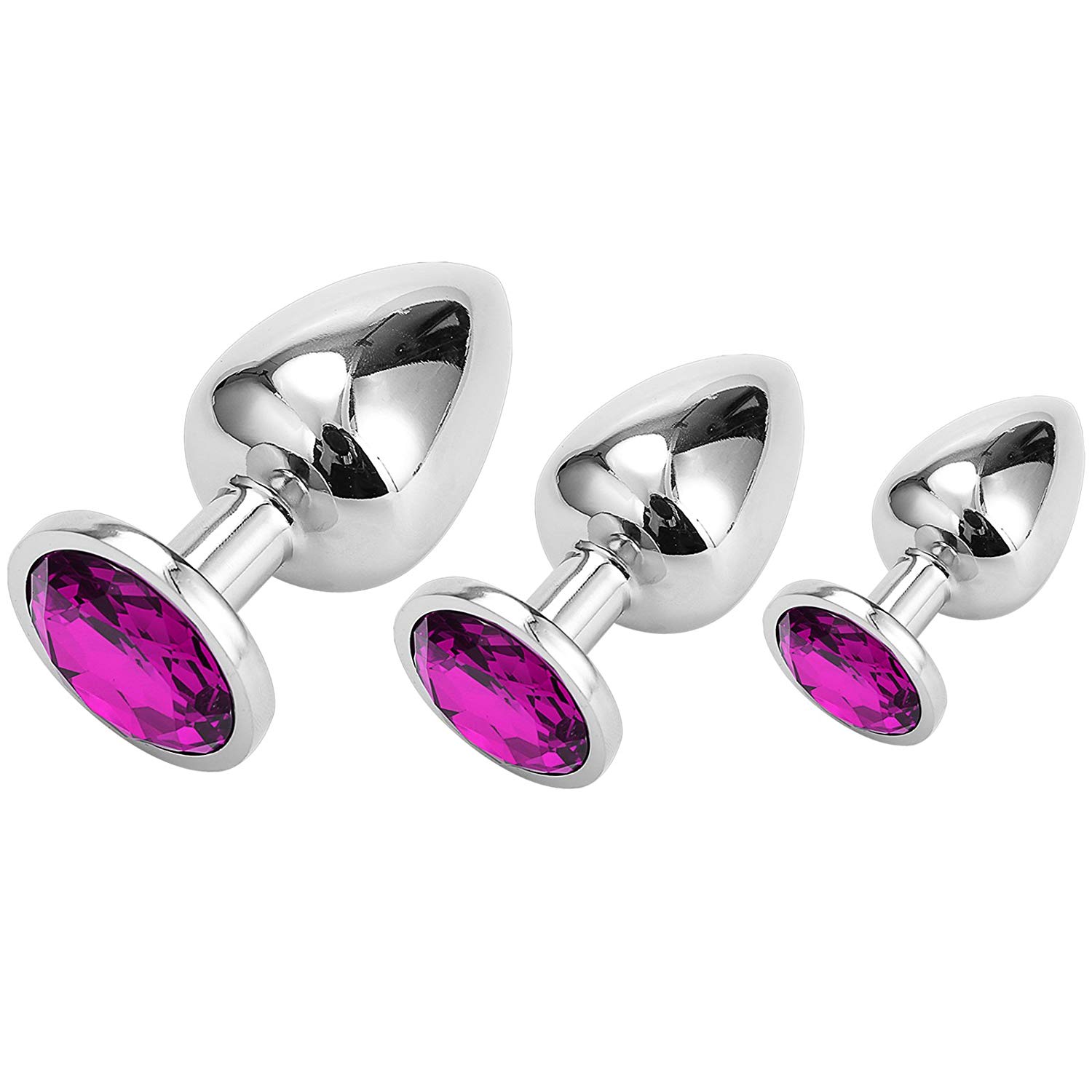 Greenpinecone Klein Medium Groß Metall Analplug Set Buttplug Anal Butt Plug mit Kristall Diamant