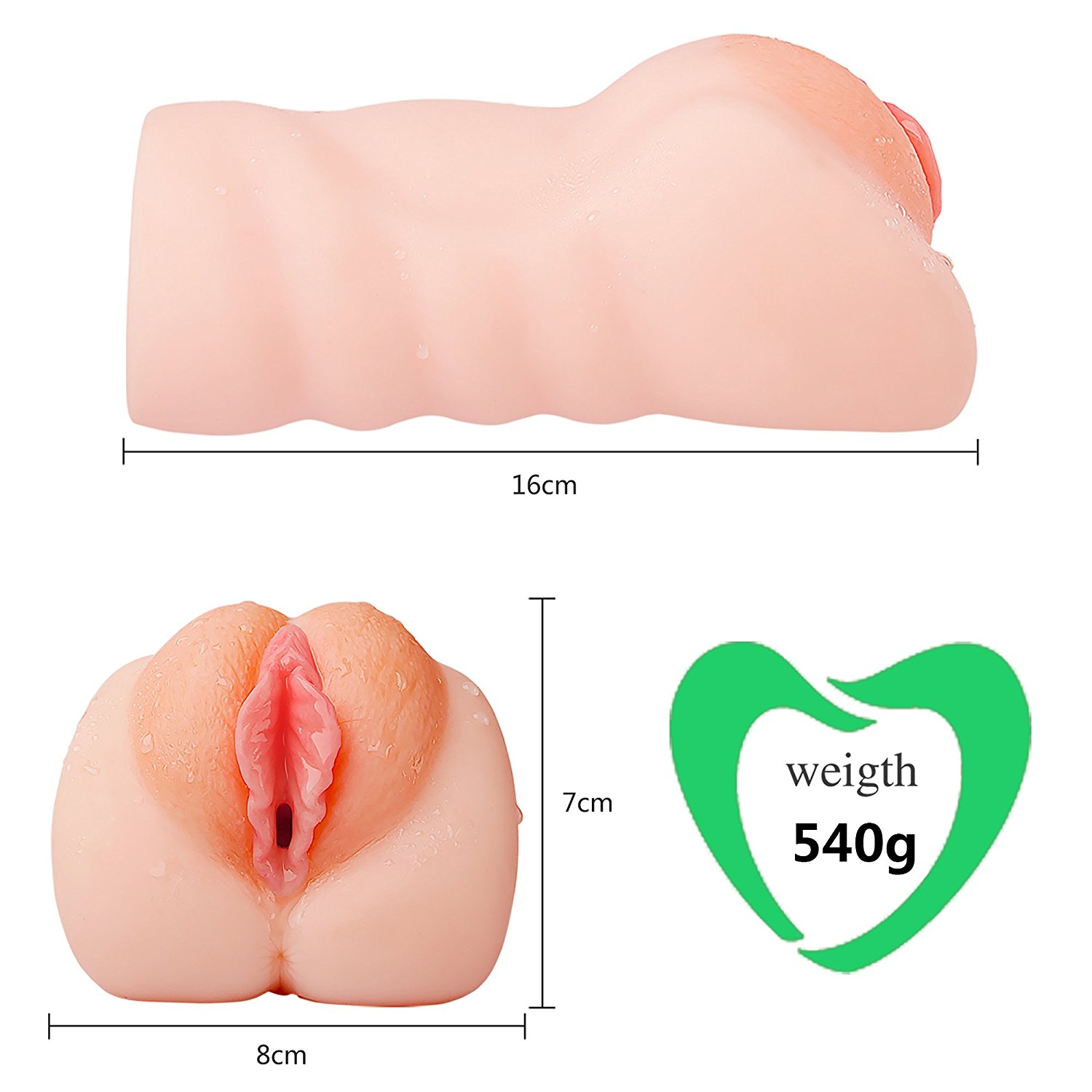 Greenpinecone Erotik Realistische Vagina Taschenmuschi mit echter Vulva und Klitoris , 100%