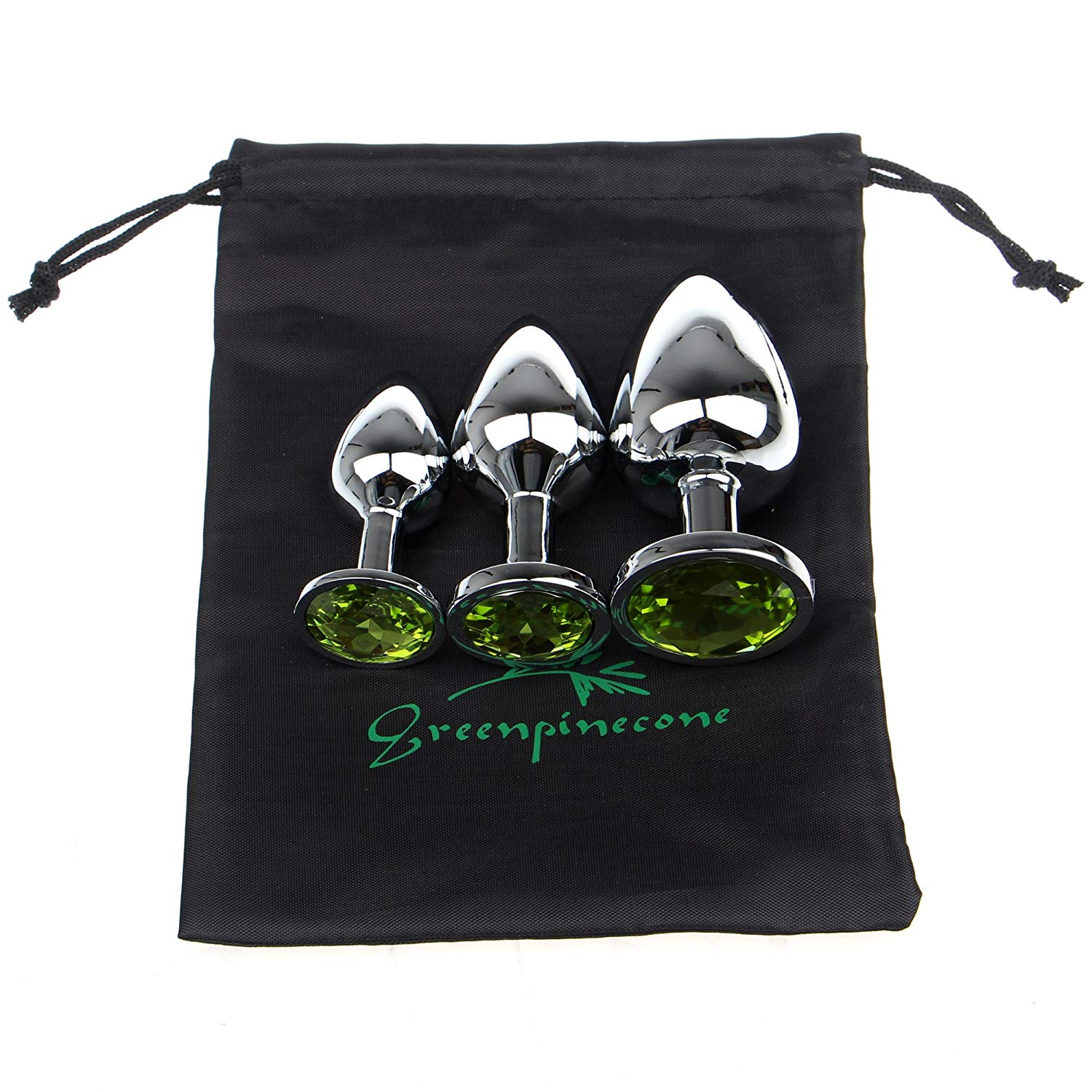 Greenpinecone Klein Medium Groß Metall Analplug Set Buttplug Anal Butt Plug mit Kristall Diamant