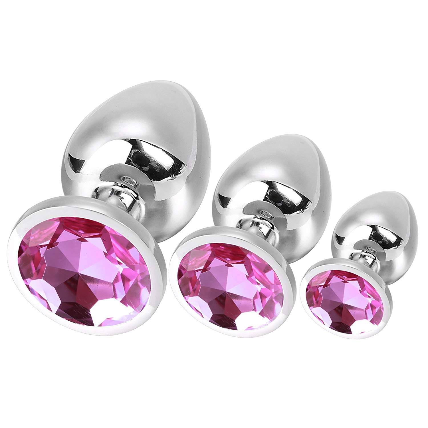 Greenpinecone Klein Medium Groß Metall Analplug Set Buttplug Anal Butt Plug mit Kristall Diamant