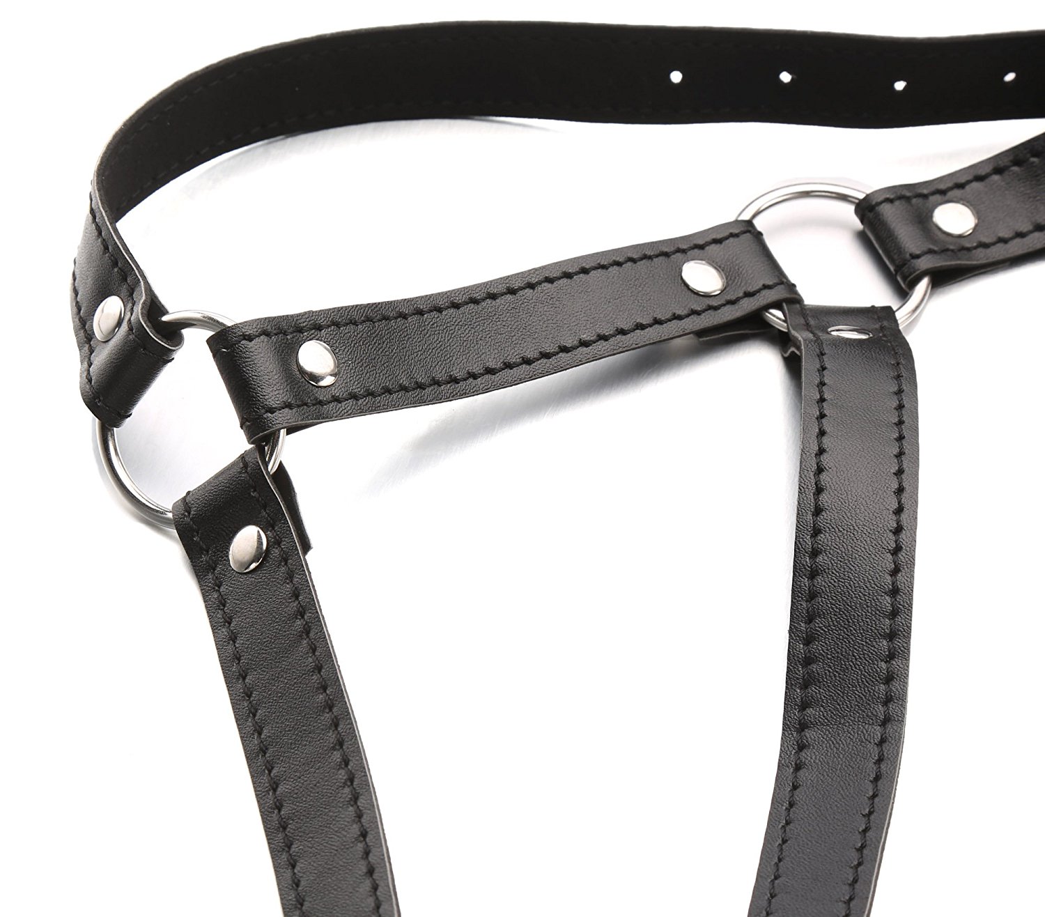 Greenpinecone® Damen Sexy Leder Riemenbody Körper Ouvert Offen Brüste BH TeddyAnzug