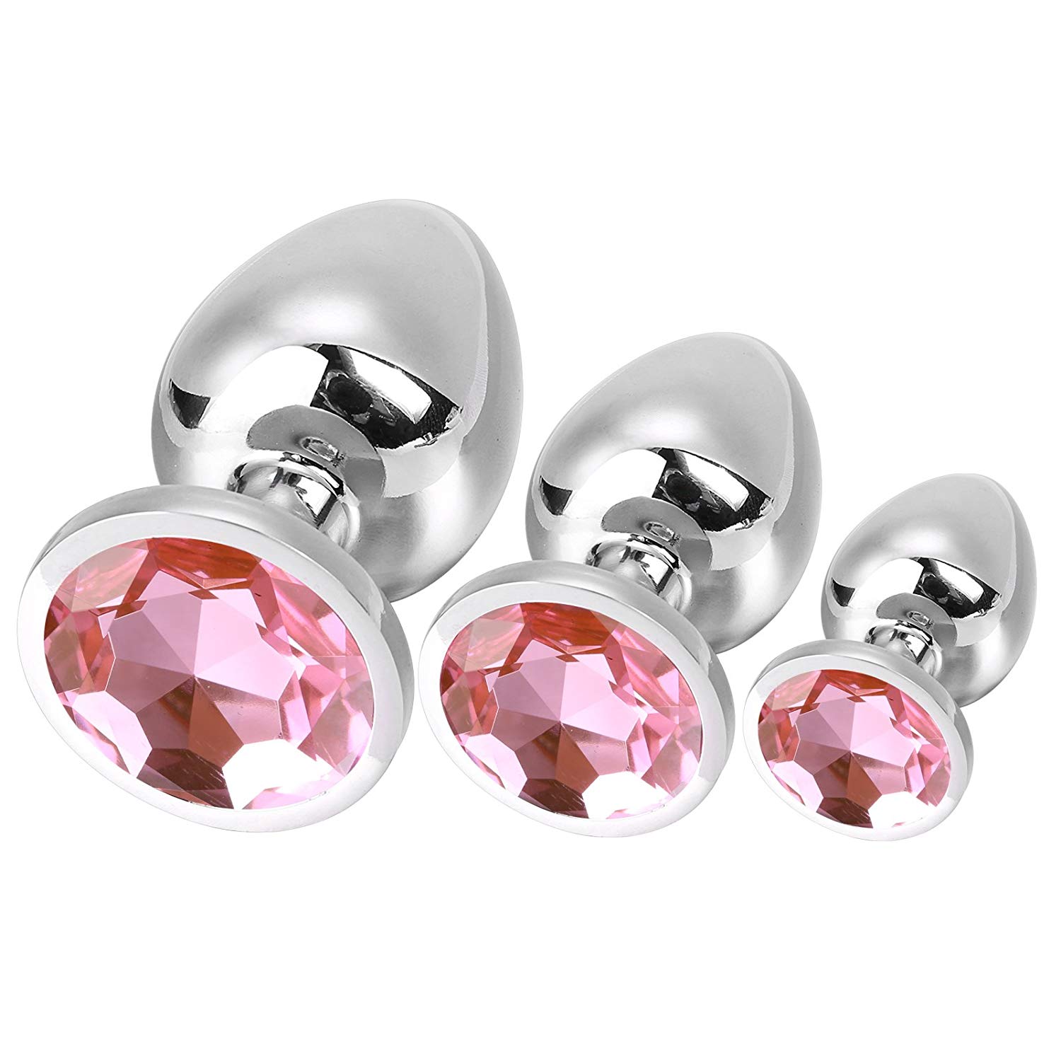 Greenpinecone Klein Medium Groß Metall Analplug Set Buttplug Anal Butt Plug mit Kristall Diamant