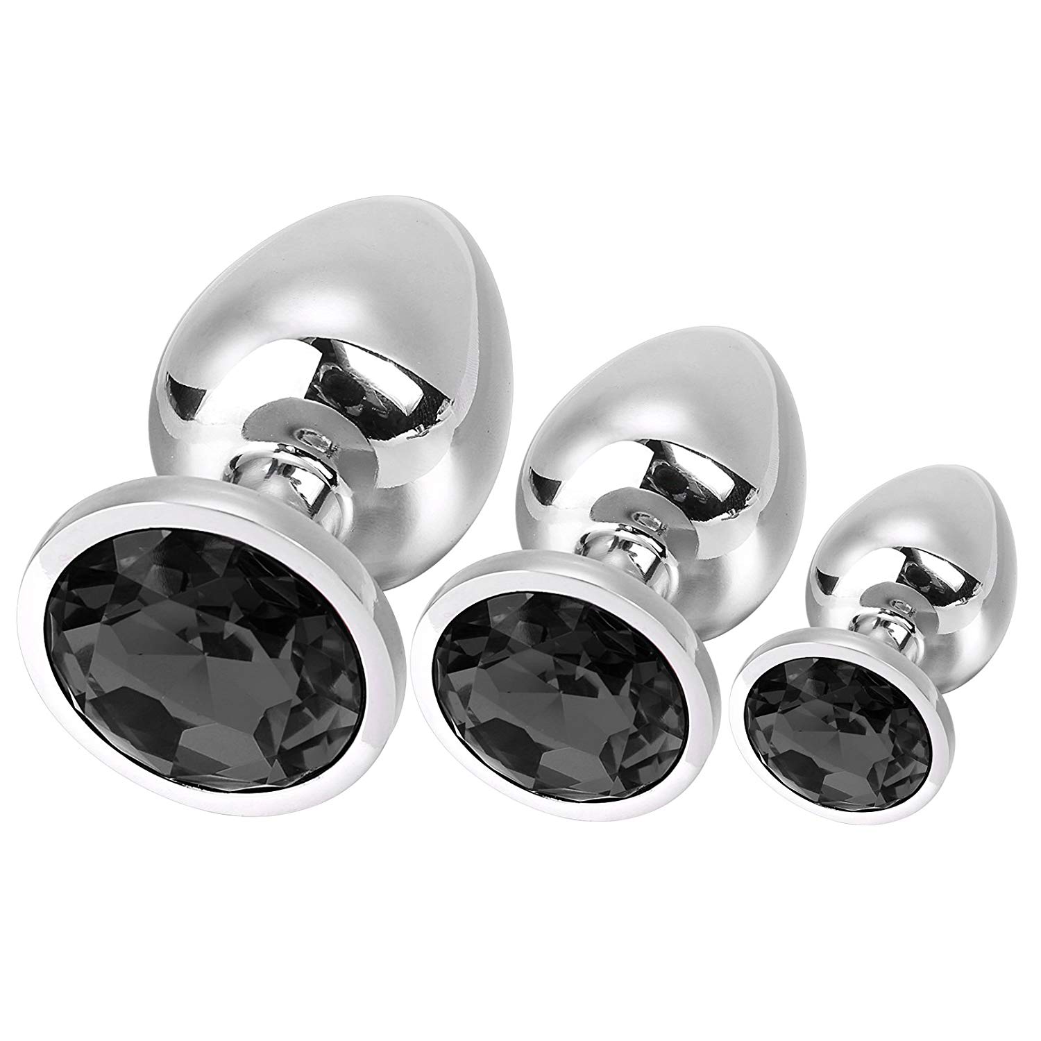 Greenpinecone Klein Medium Groß Metall Analplug Set Buttplug Anal Butt Plug mit Kristall Diamant