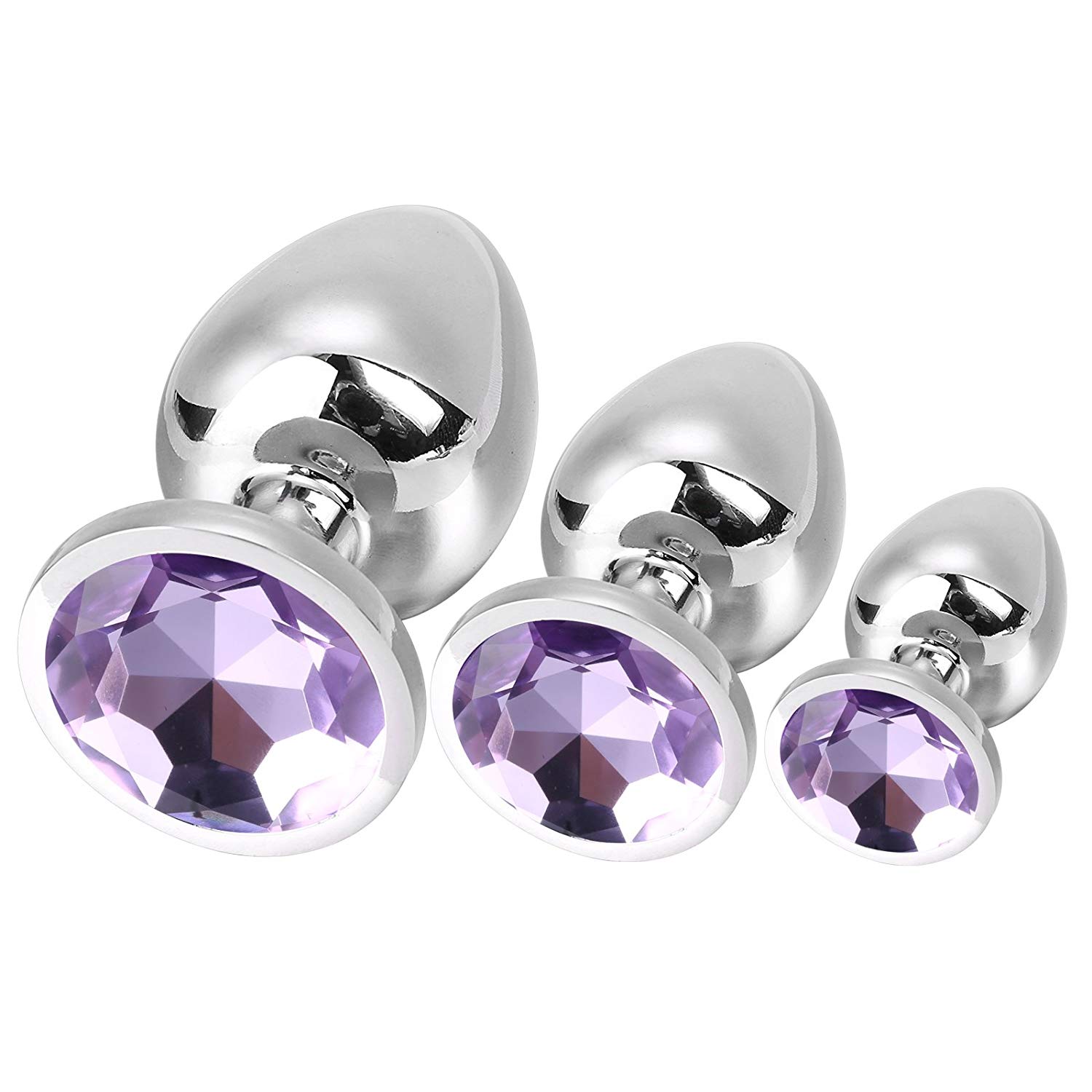 Greenpinecone Klein Medium Groß Metall Analplug Set Buttplug Anal Butt Plug mit Kristall Diamant