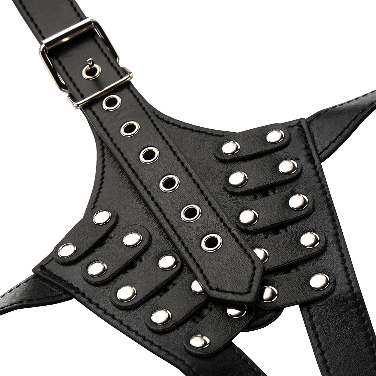 Greenpinecone Damen Harness Geschirr Kunstleder Body Unterbrust Korsett Halsband, Fetisch