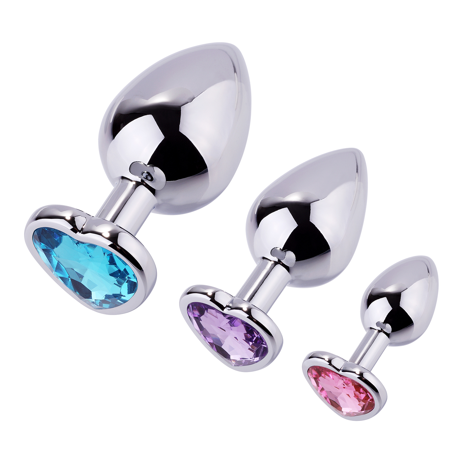 Greenpinecone Klein Medium Groß Metall Analplug Set Buttplug Anal Butt Plug mit Kristall Diamant