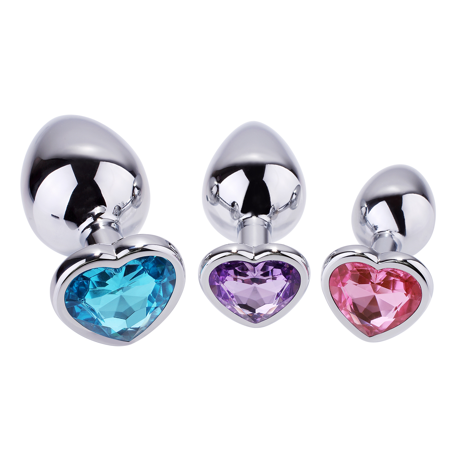 Greenpinecone Klein Medium Groß Metall Analplug Set Buttplug Anal Butt Plug mit Kristall Diamant