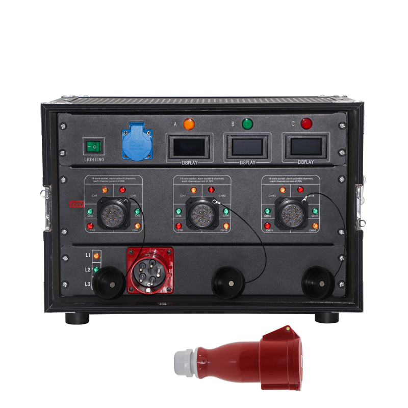 32A 5Pin Input Power Distribution Box – 3-Way 220V 19Pin Socapex Output Distro Equipment