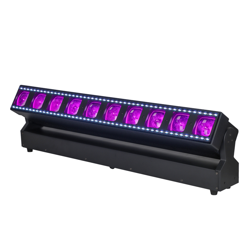 N-5 10x60W RGBW 4-in-1 UV LED Beam Strip Light – High Brightness Backlit Zoom with Halo Effect for Stage Performance