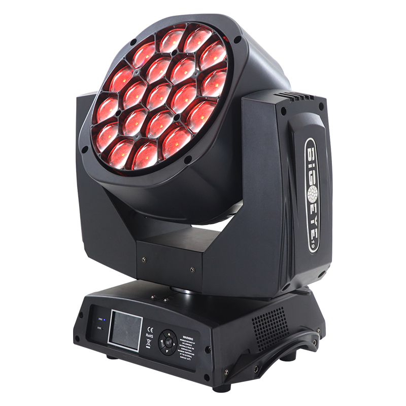 L-110 Big K10 Bee Eye 19x15W LED DMX DJ Moving Head Light Wash Zoom RGBW 4-in-1 Stage Lights