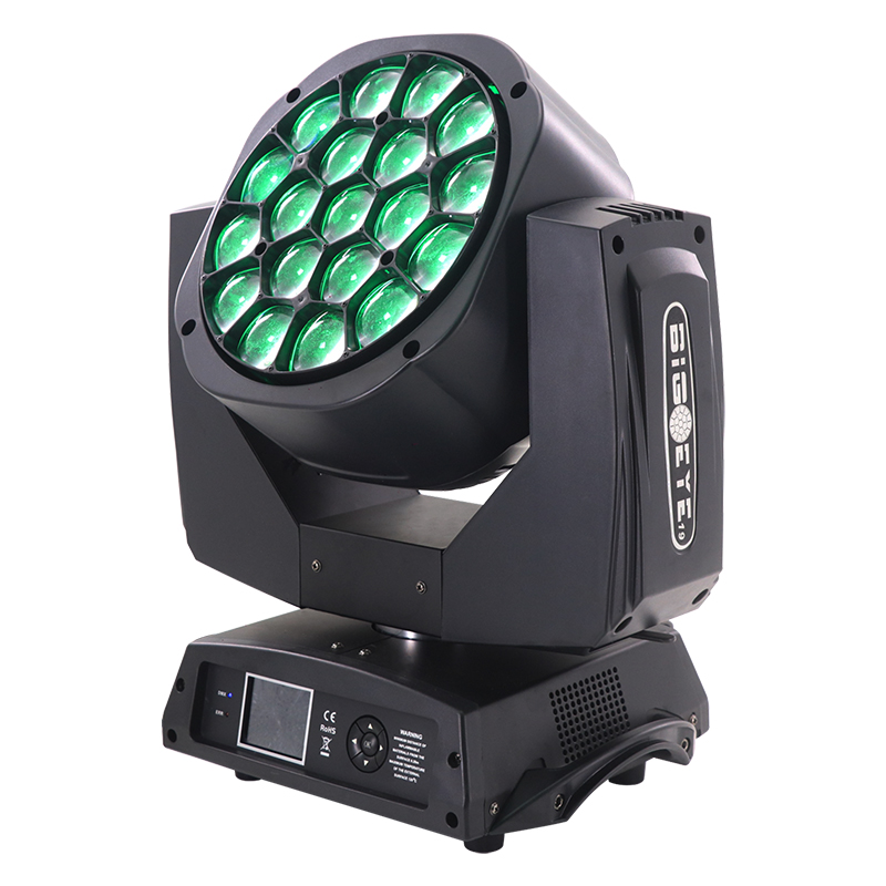 L-110 Big K10 Bee Eye 19x15W LED DMX DJ Moving Head Light Wash Zoom RGBW 4-in-1 Stage Lights