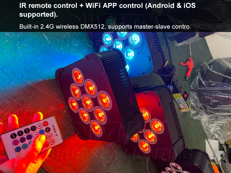 2.4G wireless DMX flat PAR light