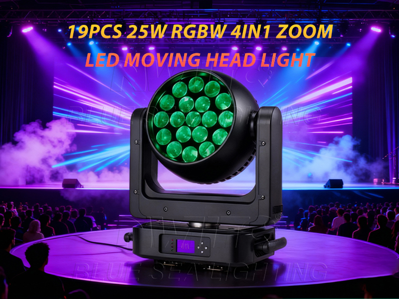 19x25W RGBW 4in1 Moving Head Beam Wash Light
