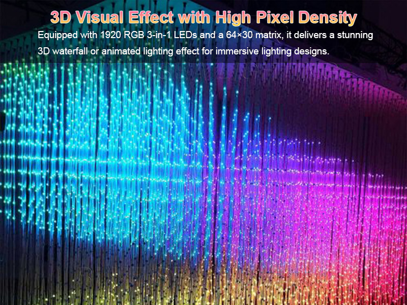LED 3D crystal curtain waterfall light
