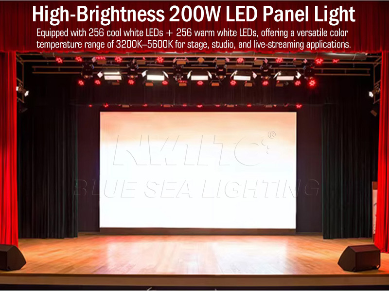 Professional 200W White LED Panel Light Soft Illumination