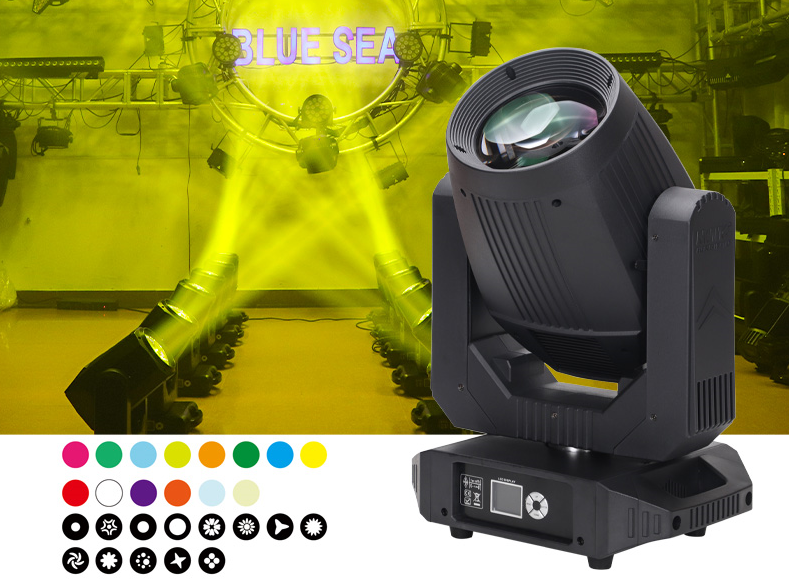 Professional 250W Beam Moving Head Light designed for stage and event lighting.