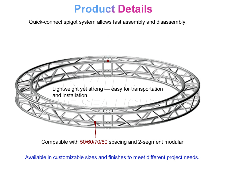6082-T6 1m circle truss for stage and events