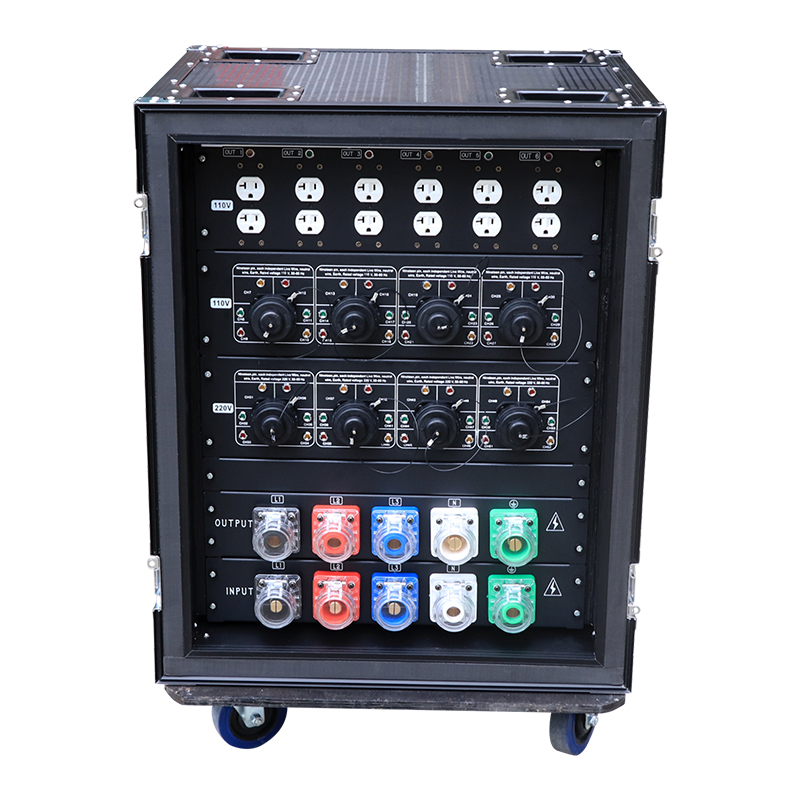 Pro 8pcs 220V 19pin Socapex Power Distribution Equipment 6pcs 110V Edison Output 220V+110V Combo