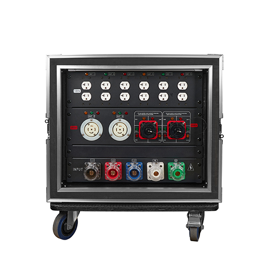 2ch L21-30 208V + 2ch 19pin 208V + 6ch Edison 120V 400A Camlock In/Out Power Distribution