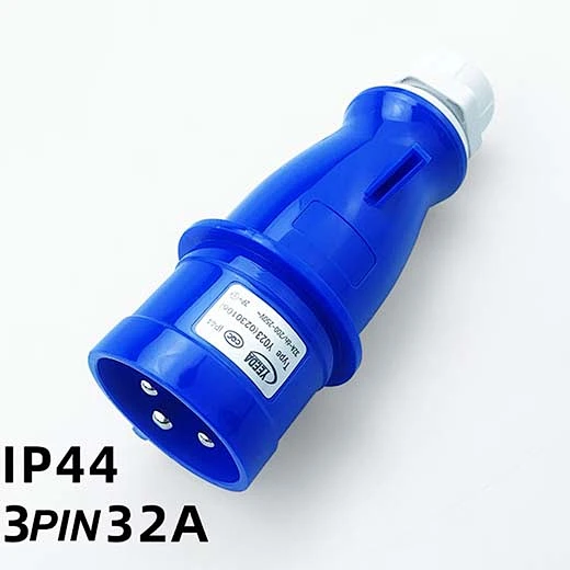 32A 3 Pin Male Waterproof Industrial CEE Male Plug