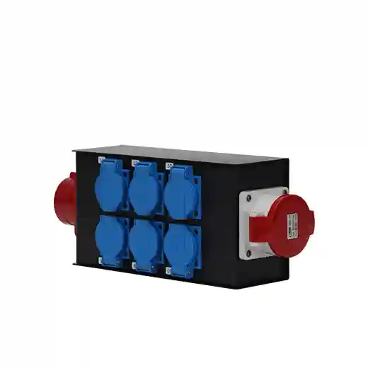 32A 5pin In And Out 6 Road 16A Waterproof Europe Output Power Distro