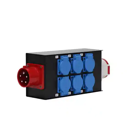 32A 5pin In And Out 6 Road 16A Waterproof Europe Output Power Distro