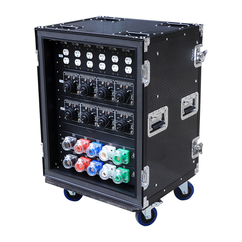Pro 8pcs 220V 19pin Socapex Power Distribution Equipment 6pcs 110V Edison Output 220V+110V Combo