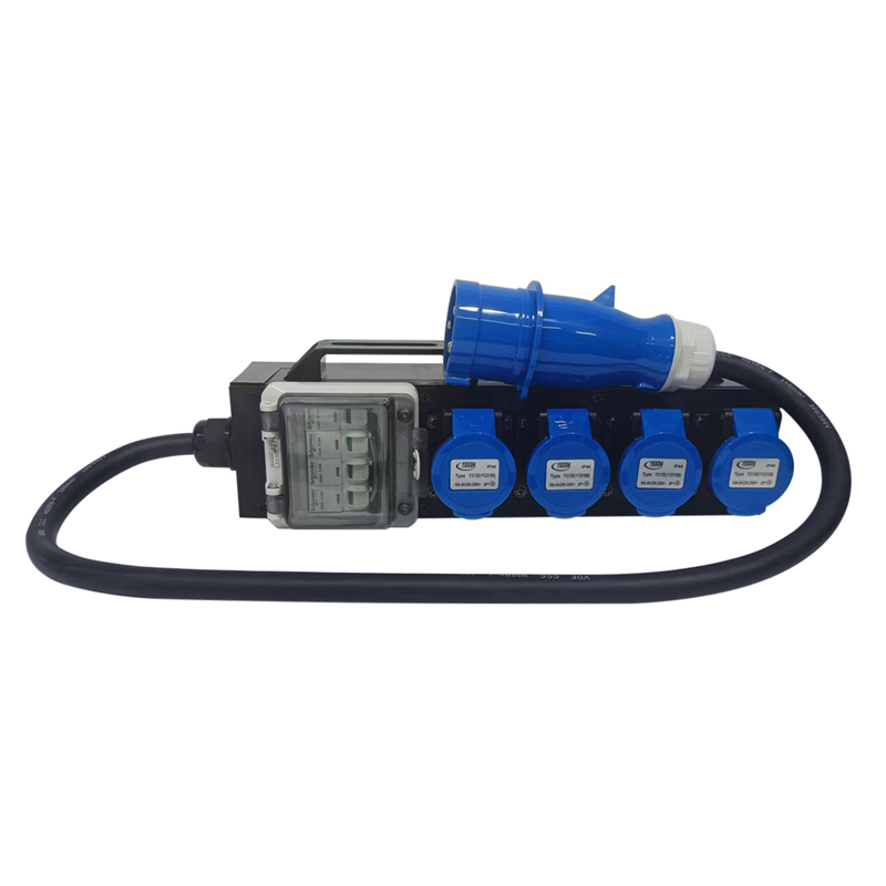 4 Road 16A CEE Output 32A 3 Core CEE Industrial Plug Input Cabinet Electrical Distribution (with 1m long cable)