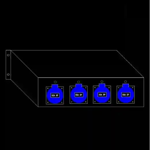 4 Road CEE 32A 3Pin Ouput 32A 5 Pin Input And Output Power Distro