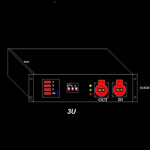 4 Road CEE 32A 3Pin Ouput 32A 5 Pin Input And Output Power Distro