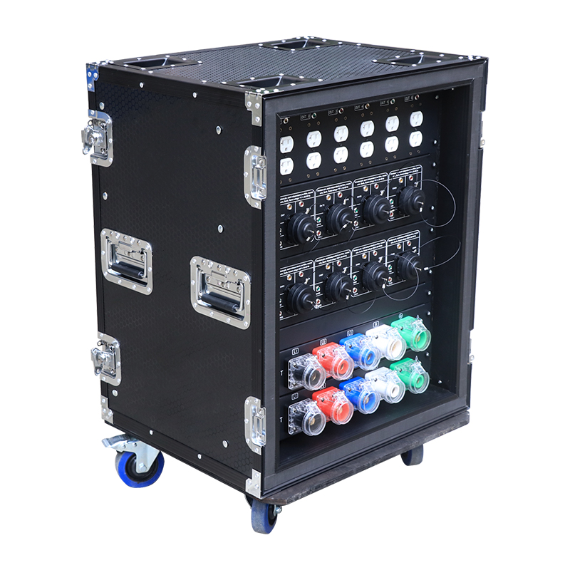 Pro 8pcs 220V 19pin Socapex Power Distribution Equipment 6pcs 110V Edison Output 220V+110V Combo