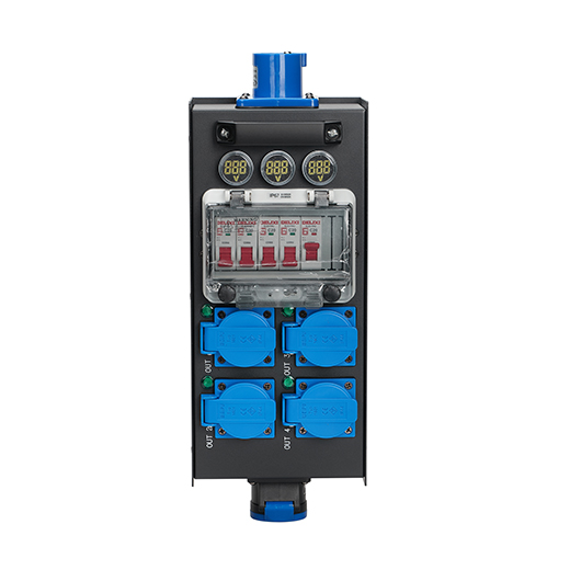 16A 3pin CEE In & Out 4-Road Mini Portable Waterproof Power Distribution Equipment for Outdoor Use - Europe Design
