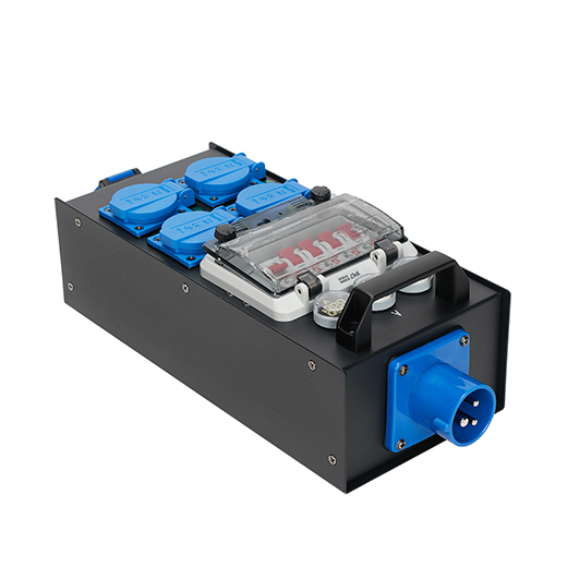 16A 3pin CEE In & Out 4-Road Mini Portable Waterproof Power Distribution Equipment for Outdoor Use - Europe Design