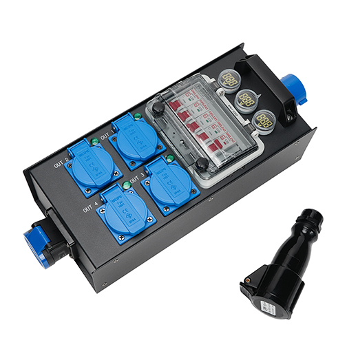 16A 3pin CEE In & Out 4-Road Mini Portable Waterproof Power Distribution Equipment for Outdoor Use - Europe Design