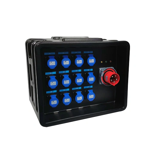 63A 5PIN Input 12CH 16A Output Outdoor Waterproof Power Distribution Box Aluminum AC Unit