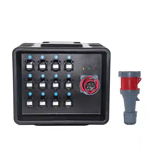 63A 5PIN Input 12CH 16A Output Outdoor Waterproof Power Distribution Box Aluminum AC Unit