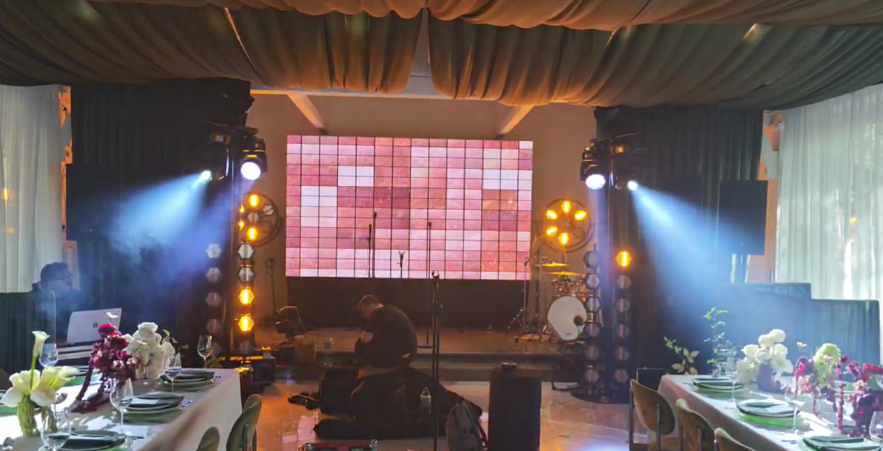 Hexa LED Pixel Blinder Retro Concert Stage Lighting Setup