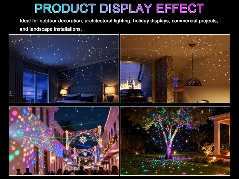 Outdoor star projection laser light for building facade lighting