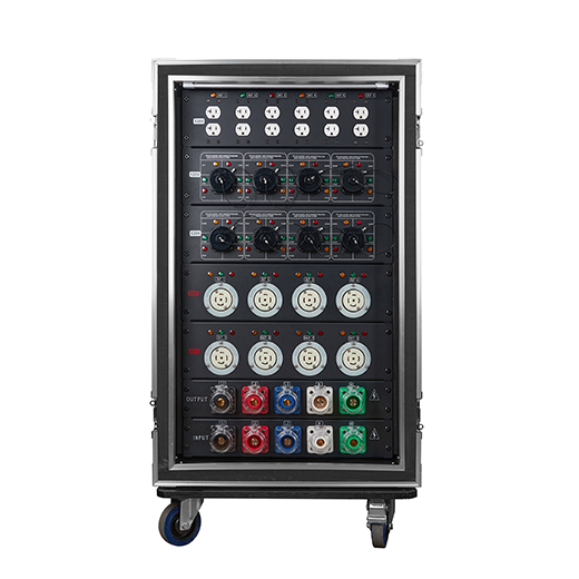 8ch L21-30 208V + 8ch 19pin 120V + 6ch Edison 120V 400A Camlock In/Out Power Distribution