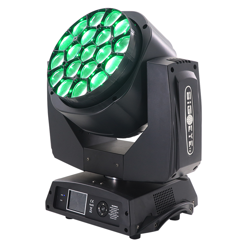 L-110 Big K10 Bee Eye 19x15W LED DMX DJ Moving Head Light Wash Zoom RGBW 4-in-1 Stage Lights