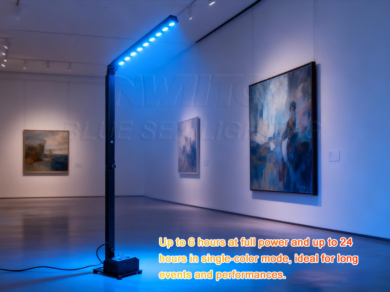 wireless battery LED mast stand light 9x18W