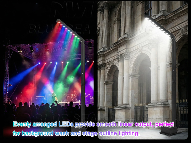 portable LED mast stand light RGBWA UV