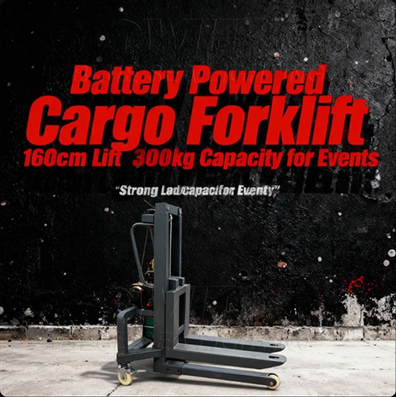 Battery-powered cargo forklift