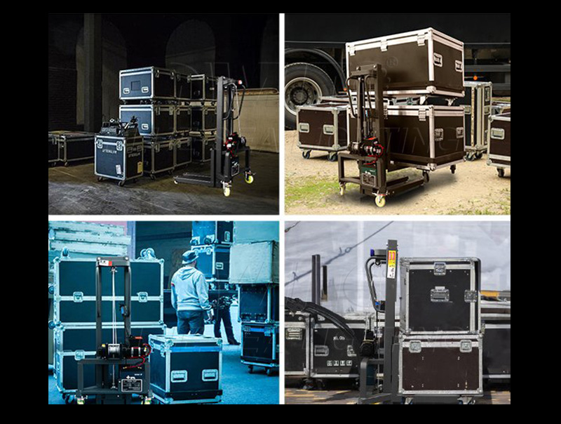 Small electric forklift for loading