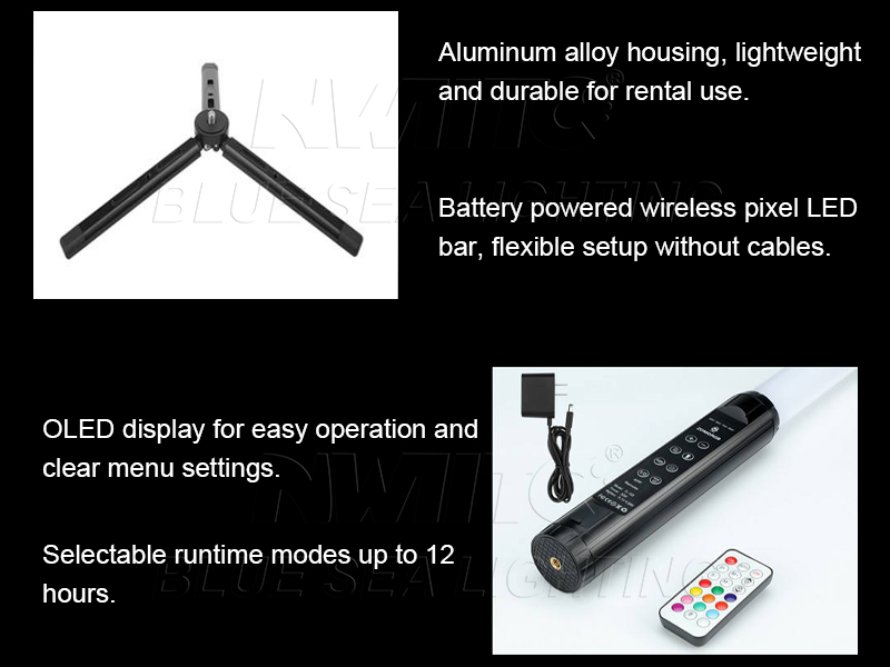 Rechargeable Wireless LED Tube Stage Light